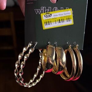 Wild Fable Twisted and Smooth Gold Hoop Earrings